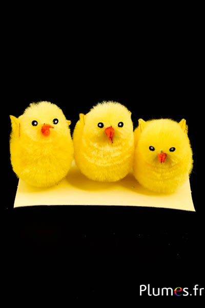 Poussins décoratifs - 6 cm x 4 cm - jaune